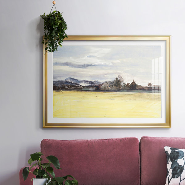 Millwood Pines Gray House In Blue Framed On Paper Print Wayfair